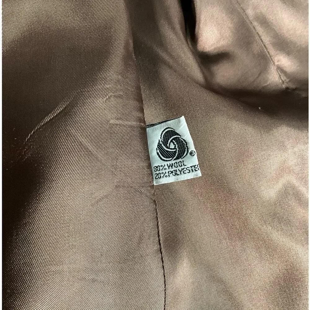 Vintage Evan-Picone Women’s Wool Blazer Brown Stripe Old Money Classic Workwear